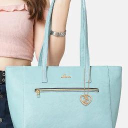 Lavie Blue Textured Large Tote Handbag-image-23