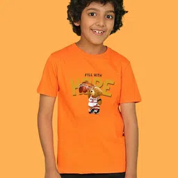 NUSYL Boys Graphic Printed Round Neck Cotton T-shirt-image-71