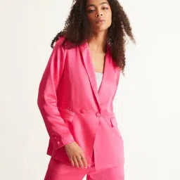 Cover Story Pink Regular Fit Blazer-picture-31