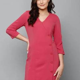 Allen Solly Pink A-Line Dress-image-98