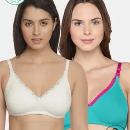Inner Sense White & Green Full Coverage Maternity Bra - Pack of 2-image-33