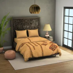 Spaces Abstract Yellow 340 GSM Polyester Double Fleece Blanket image 2