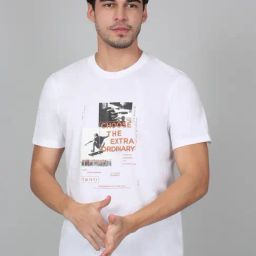 Cantabil White Regular Fit Printed T-Shirt-image-28