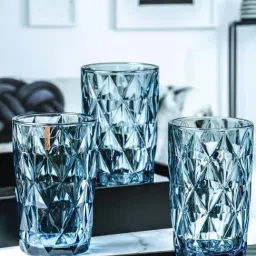 Goodhomes Blue Glass Tumbler (0.4 L) - Set of 6-image-99