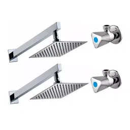 Fastgear Triangle Faucet Set with Shower Stainless Steel Chrome Finish Silver, FG161 ( Pack of 4)-image-95
