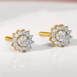GIVA Lab Grown Diamond 14k (585) Gold Earrings for Women-image-22