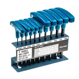 RS PRO 10 piece Hex Key Set, T Shape 2.5 - 10mm Ball End Model No 537811-23