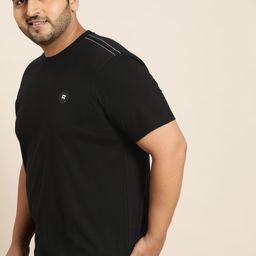 Sztori Men Plus Size Black Solid T-shirt-picture-18