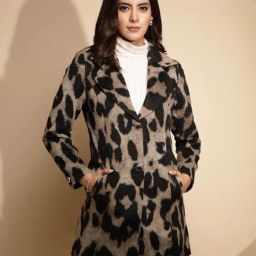 Global Republic Beige & Black Animal Print Coat-image-90