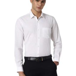 Peter England White Cotton Regular Fit Printed Shirt-picture-44