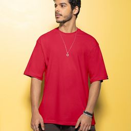 Bewakoof Men Red Oversized T-shirt-image-21