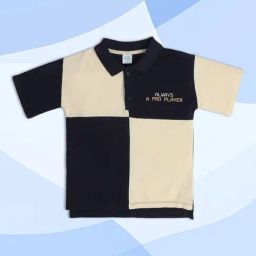 MINIKLUB Kids Navy & Cream Color Block Polo T-Shirt-image-63
