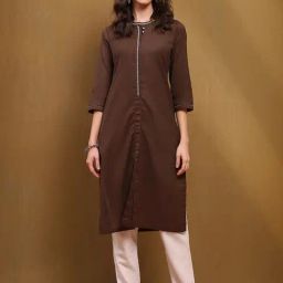 Biba Choco Brown Straight Kurta-image-76