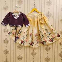 DHRUV CREATION Girls Tie and Dye Ready to Wear Lehenga &-image-51