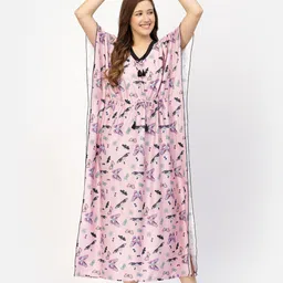 CHUI MUI Women Conversational Printed Maxi Kaftan Nightdress-image-19