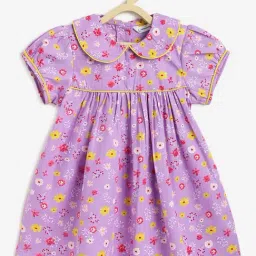 Campana Kids Purple Printed Dress-image-28