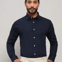 Cantabil Navy Blue Regular Fit Shirt-image-85