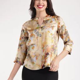 Fablestreet Beige Floral Print Top-image-15