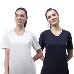Vimal Jonney White & Navy Cotton Logo T-Shirt - Pack Of 2-picture-41