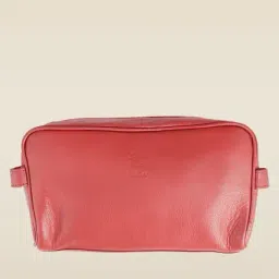 Kara Red Unisex Leather Pouch-image-5