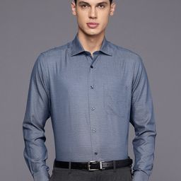 Louis Philippe Pure Cotton Classic Fit Textured Formal Shirt-picture-21