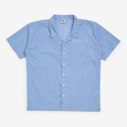Y&F Kids by Westside Blue Striped Resort-Fit Cotton Shirt-image-0