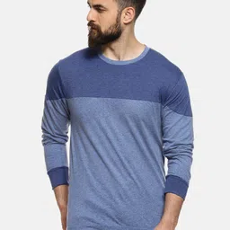 Campus Sutra Men Blue Colourblocked Round Neck T-shirt-image-55
