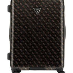Guess Brown Jesco Logo Checked Luggage-image-7