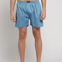 SHOWOFF Powder Blue Slim Fit Printed Boxers-image-55
