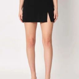 ZASTRAA Black Solid Skorts-image-36