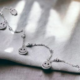 Taraash 92.5 Sterling Silver Smiley Bracelet for Kids-image-24