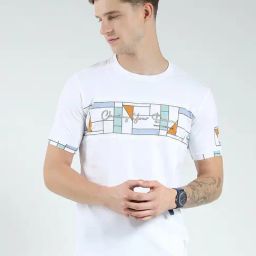 Monte Carlo White Regular Fit Printed T-Shirt-image-55