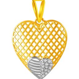 P.C. Chandra Jewellers 14KT (585) Yellow Gold and Diamond Pendant (Without Chain) for Women-image-74