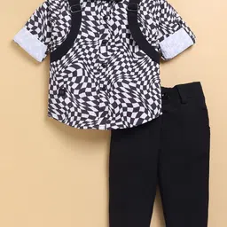 LITTLE COLLARS Boys Abstract Printed Long Sleeves Shirt With Trouser-image-86