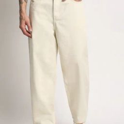 The Bear House Cream Cotton Straight Fit Jeans-picture-7