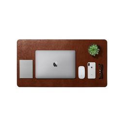 DailyObjects Unisex Tan Brown Solid Handcrafted Turf Vegan Leather Desk Mat-46