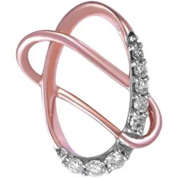 P.C. Chandra Jewellers 14KT (585) Rose Gold and Diamond Pendant (Without Chain) for Women-image-64