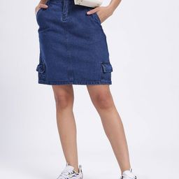 DressBerry Women Cargo Style Mini Denim Skirt-image-35