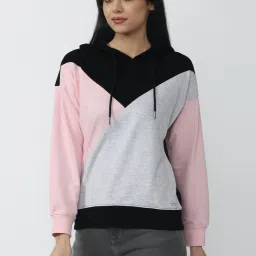 Van Heusen Multicolored Cotton Color-Block Pattern Sweatshirt image 1