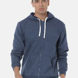 Campus Sutra Men Blue Solid Hooded Sweatshirt-image-24