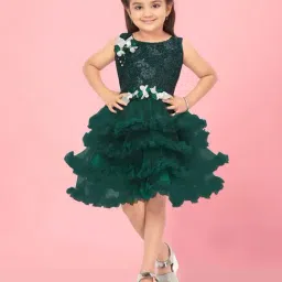 Aarika Kids Green Applique Frock Dress-picture-17