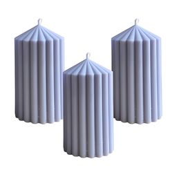 atorakushon Purple 3 pieces Pillar Candle-12