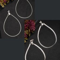 NVR Silver-Plated Anklets for Women Pair of 2-image-93