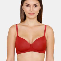 Zivame Dark Red Half Coverage T-Shirt Bra-image-44