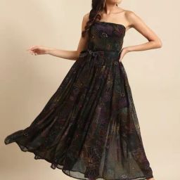 DODO & MOA Black Printed Maxi Dress-image-24