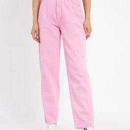 MADAME Pink Relaxed Fit Mid rise Jeans-image-19