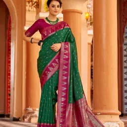 Elora Green Woven Saree-image-87