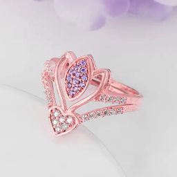 GIVA 925 Sterling Silver Rose Gold Ring for Women-image-22