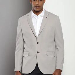 Tommy Hilfiger Grey Regular Fit Structured Blazers-image-44