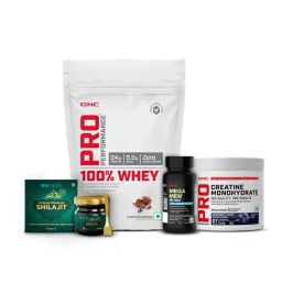 GNC Whey Protein | Zero Added Sugar | Shilajit (10g) | Creatine (100g) | Multivitamin (30)-image-1